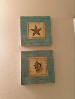 Set of 4 Coastal Beach Wall Art Decor – "Bijou de Mer" Series by Daphne Brissonnet