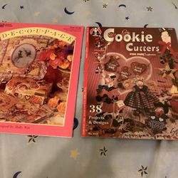 Lot Of 2 Craft Books Decoupage And Cookie Cutters 