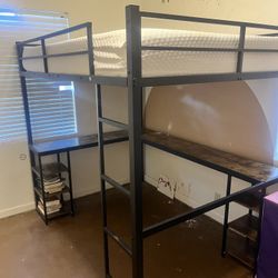Metal Frame Loft Bed With Desk