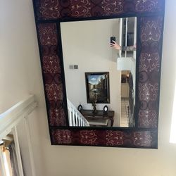Antique Mirror With Iron Frame