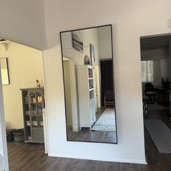 Pottery Barn Floor Mirror – 6.5’ Tall, Brushed Dark Bronze Frame