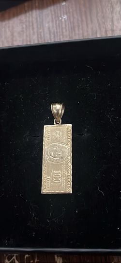 10kt 100 Dollar Bill Pendant