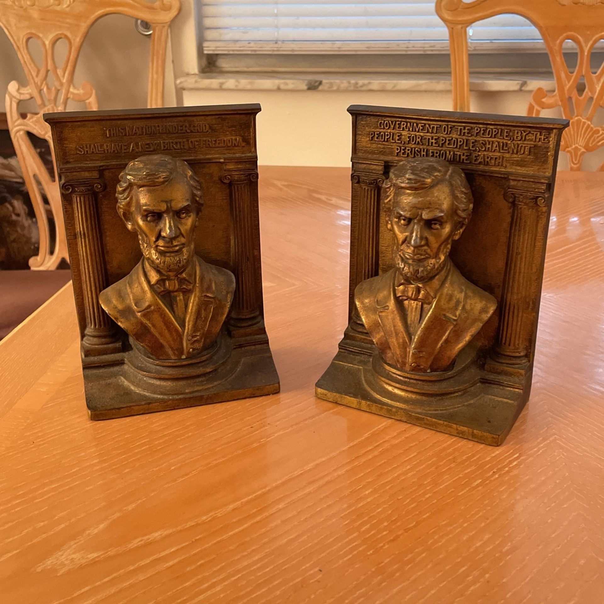 Vintage Heavy Brass Bookends 