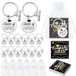 36 Set Class of 2025 Graduation Keychains Gift Set with Organza Bag Congrats Car