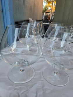Set of Clear Stemmed Wine Glasses