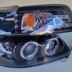 Headlights 99-04 Ford Mustang Led Projector Dual Rings  Headlights Faros Micas