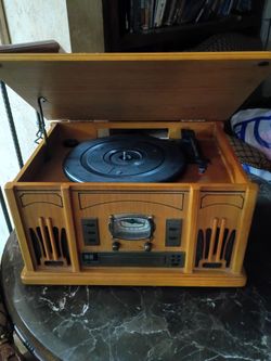 Vintage-Style Record Player Stereo Console