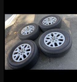 4 —- 245/70r17 6x139.7 6x5.5 Stock Tacoma Tundra 4Runner Yukon Tahoe Tundra Rims Wheels Good Treads 95% 2025 DOT Tires!!