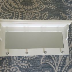 Hanging Coat Rack / Wall Shelf - Off White