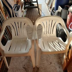 Plastic Deck Chairs Used But Still Sturdy 