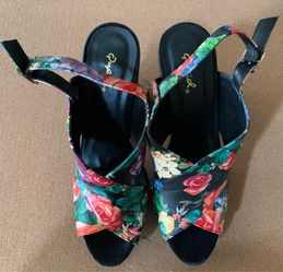 Floral High Heel Sandals size 9