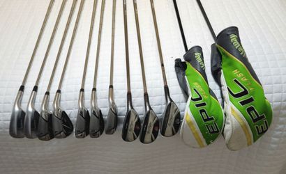 Complete Golf Club Set – Callaway Epic Flash Driver, Woods, Hybrids, Irons & Wedges (Midsize Grips)