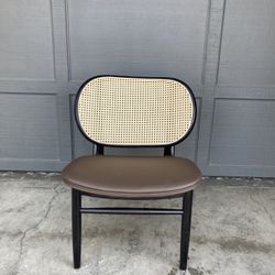 Pierre Jeanneret Style Mid Century Modern Round Cane Chair