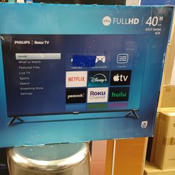 40" Screen Led Smart TV By Phillips With Roku Streaming.  Endless Entertainment 