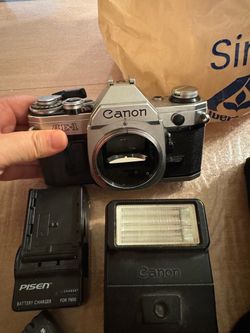 Canon AE-1 Camera + 2 Lenses & Flash
