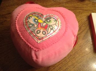 Powerpuff Girls Heart-shaped Backpack and Pillow