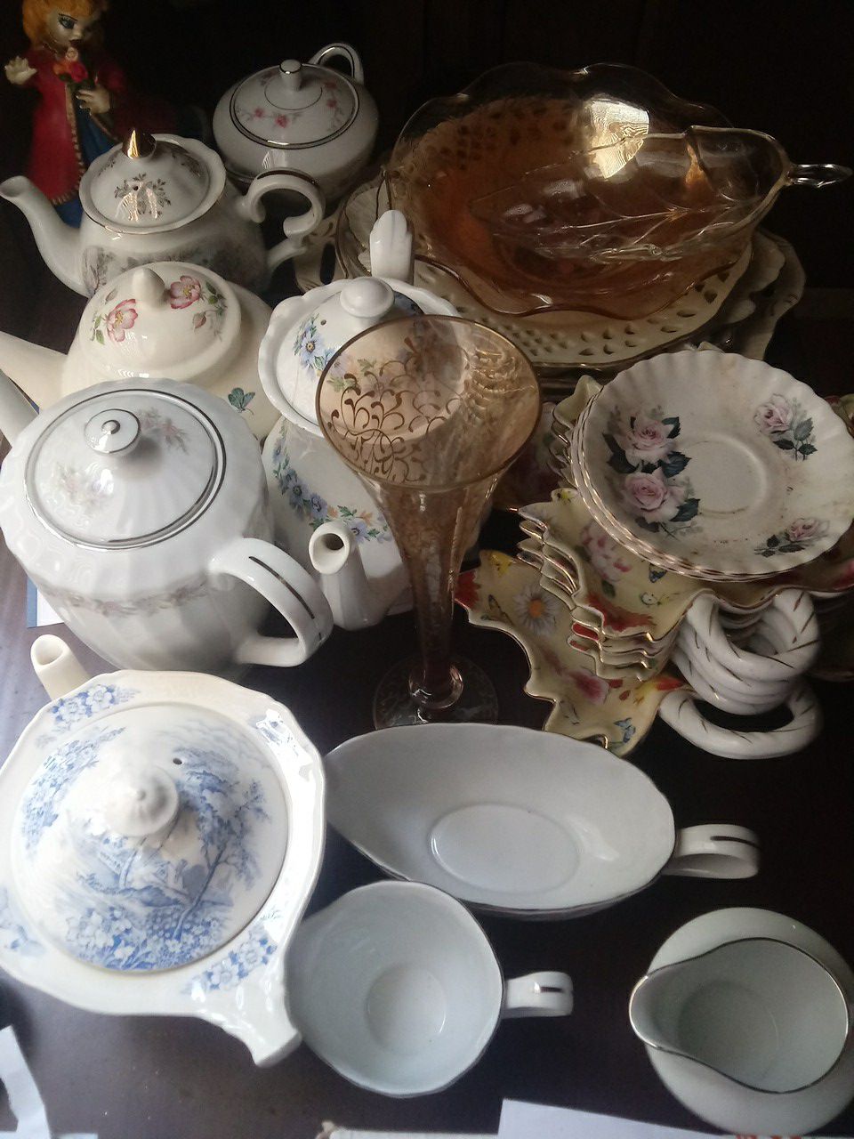 Large assortment of antique china and some Crystal