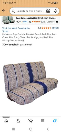 Brand New In Box Universal Baja Saddle Blanket Bench Full Size Seat Cover Fits Ford, Chevrolet
