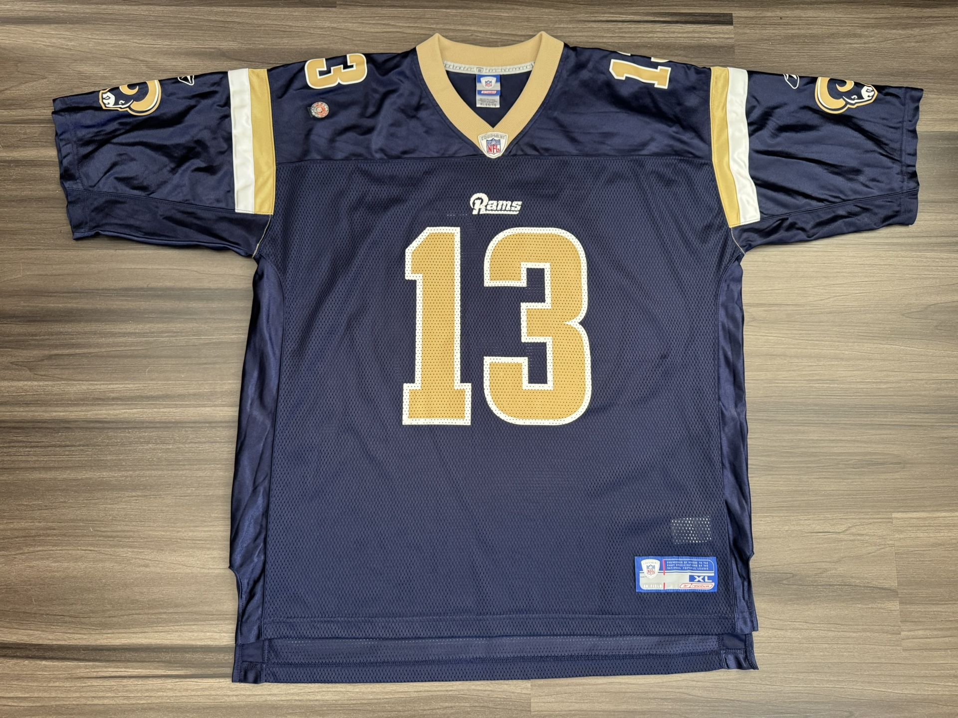 Reebok Kurt Warner #13 St Louis Rams NFL Equipment Home Jersey Men’s XL NWOT  100% authentic. Brand new without tag.  The product is a men's XL Reebok