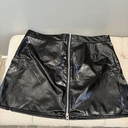 Faux Halloween Leather Skirt