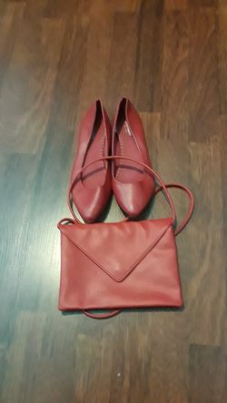 Red purse and flats