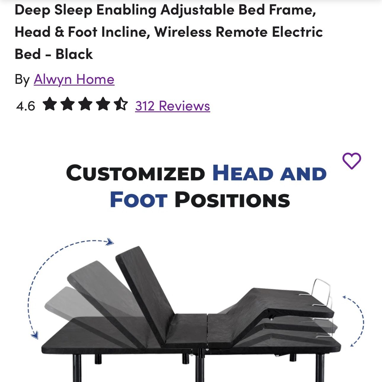 Adjustable Bed Frame (Full Size Bed) With Remote
