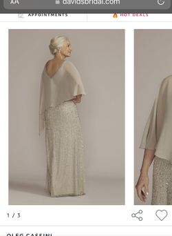 Beaded Sheath Dress with chiffon - New