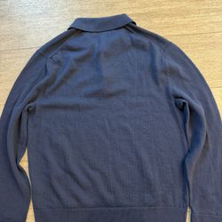 Banana Republic Merino Wool Sweater Polo Dark Navy Medium 