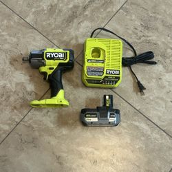 Ryobi 18v HP Brushless 1/2” Mid Torque Impact Wrench Kit 