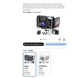Brand new 4K Digital Camera for Photography