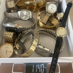 Bulk Lot Watches Timex, Gruen, Seiko, Jacques lemans, Quartz, Gold Plated Jewels