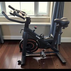 SLUNSE Magnetic Resistance Exercise Bike – Quiet Belt Drive, Phone/Tablet Mount + Bottle Holder