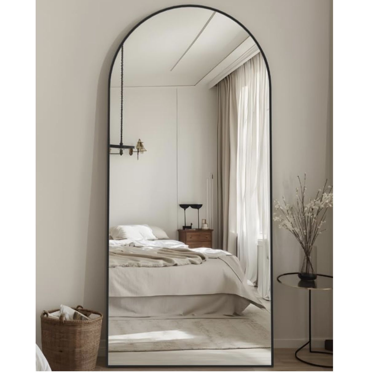 71 X 26 Black Arch Mirror