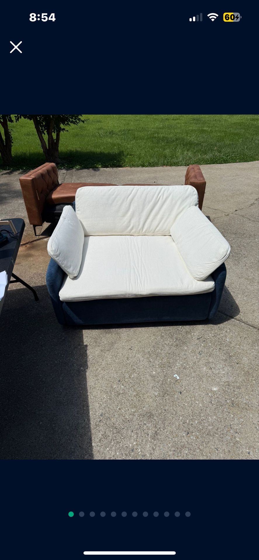 Oversized Chenille Sofa Chair, Modern Upholstered Armchair with Pillows, for Living Room/Apartment/Bedroom,