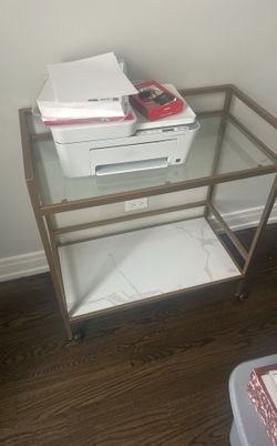 Bar Cart & Printer W/ Printer Paper