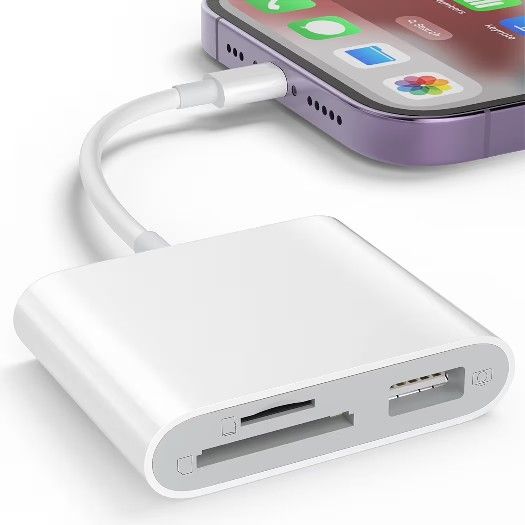 SD Card Reader for iPhone, Memory Card Reader with USB Camera Adapter Plug and Play Trail Game Camera Viewer Supports SD and TF Card MicroSD Card Adap