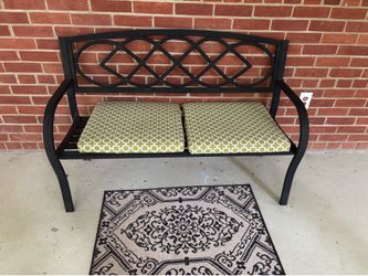 Black Metal Outdoor Bench 60”