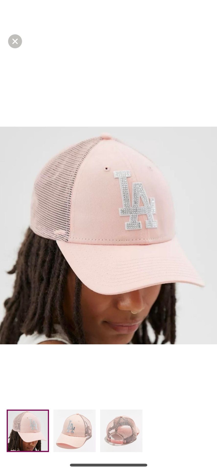 New Urban Outfitters LA Dodgers Pink Y2K Jeweled Trucker Hat One size
