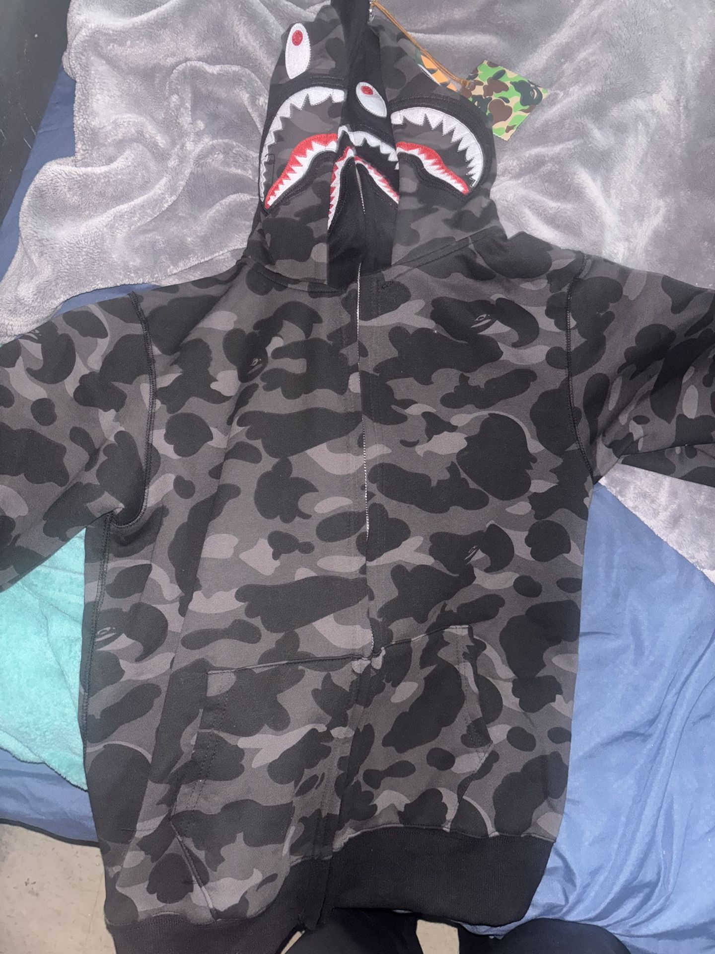 Black double hoodie bape hoodie 