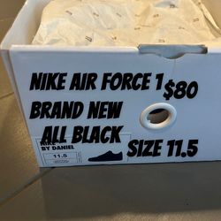 Nike Air Force One Brand New MENS size 11.5 ALL BLACK