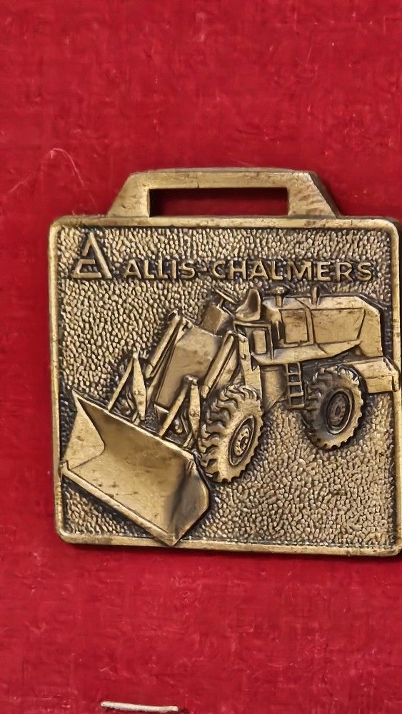 AC Allis Chalmers Wheel Loader Pocket Watch Fob Construction Advertising Promo