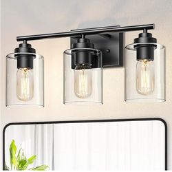 1781: New Bathroom Light Fixtures Over Mirror, 3-Light Wall Sconce Vanity Lights for Bathroom, Vanity Lighting Fixtures, Black