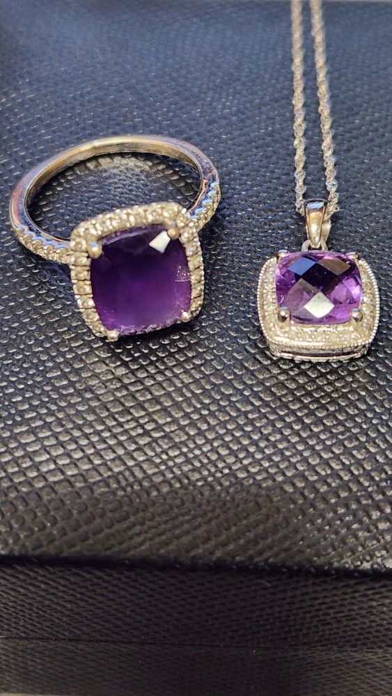 Amethyst Ring And Necklace