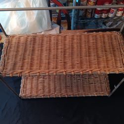 Rattan wall shelf metal frame