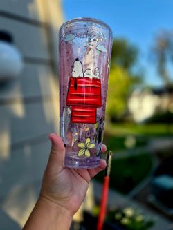 Snoopy snowglobe tumbler Starbucks style 24oz acrylic