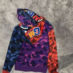 Bape Double Hood Zip Up 100 % Authentic 