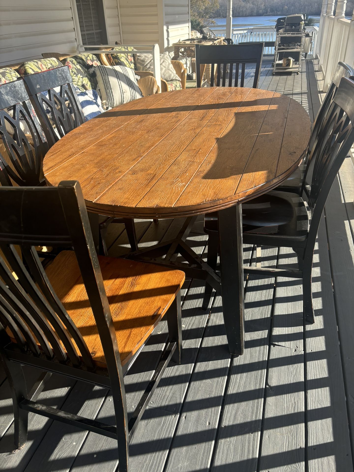 Wood Dining Table W 6 Chairs.