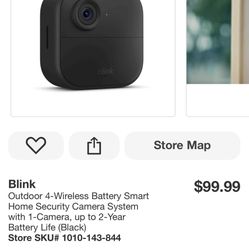Blink Outdoor 4-Wireless Battery Smart Home Security Camera System with 1-Camera, up to 2-Year Battery Life (Black)