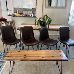 kitchen table + 4 chairs + bench 