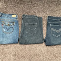 Lot Of 3 Women’s Jeans - Levi’s, Lee, Apt 9 - Size 8